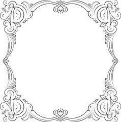Vintage black frame with empty place for your text or other design, vector illustration greeting card.