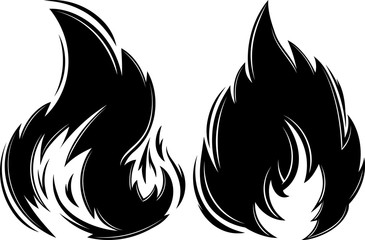 Obraz premium Black fire symbol for design or tattoo.