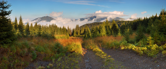 Mountain landscape with a road