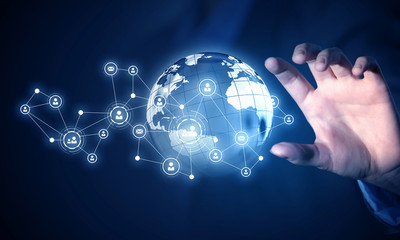 Concept of partnership and teamwork . Mixed media