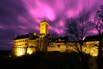 Wartburg castle - Wartburg castle at night, Germany, Eisenach 