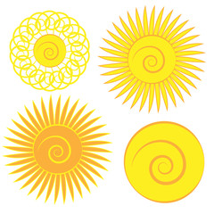 Sun on white background