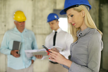 Group of professional construction managers.