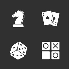 four flat game icons 