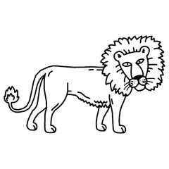 Vector illustration of Lion cartoon set collection
