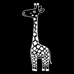 Giraffe in a cartoon style, is insulated on white background. easy to use.