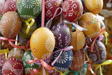 decorative multicolored easter painded eggs