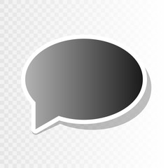Speech bubble icon. Vector. New year blackish icon on transparent background with transition.