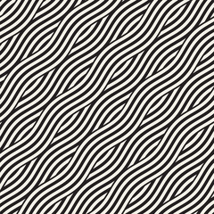 Abstract geometric pattern with wavy lines. Interlacing rounded stripes design. Seamless vector background.