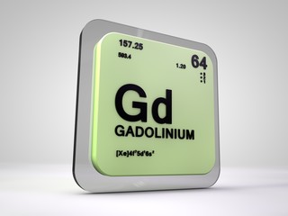 gadolinium - Gd - chemical element periodic table 3d render