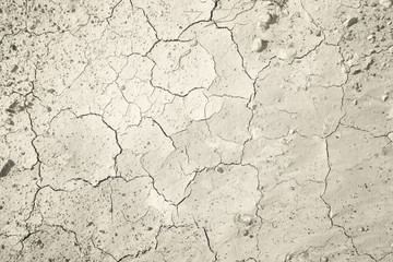 Top view of cracked and barren ground.