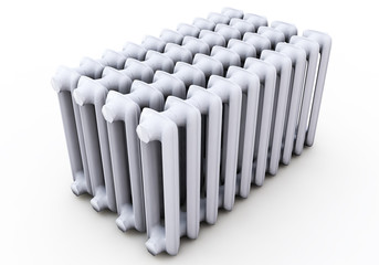 Heating radiators isolated on white background 3d render