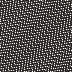 Halftone Edgy Lines Mosaic Endless Stylish Texture. Vector Seamless Black and White Pattern