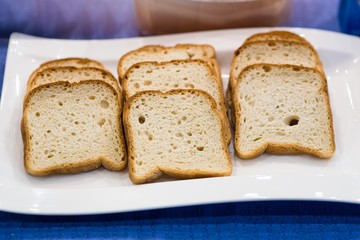Fresh crunchy bread slices