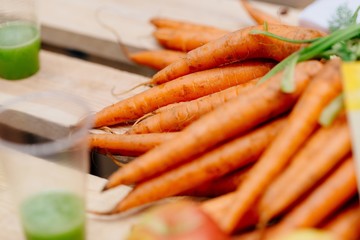 Bunch of fresh healthy carrots