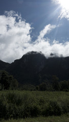 A morning sight of Pilok Mountain in the north of Thong Pha Phum National Park, Thailand