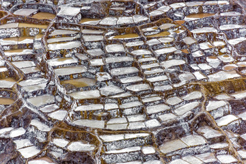 Salinas de Maras is Inca salt pans at Maras village near Cuzco in Sacred Valley, Peru