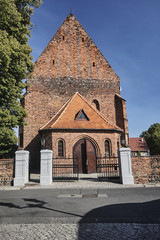 Fototapeta na wymiar Gothic parish church in Ostrzeszow, Poland.