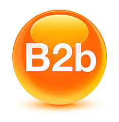 B2b glassy orange round button