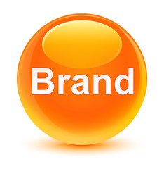 Brand glassy orange round button