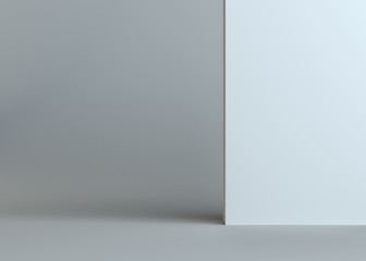 White empty wall on gray background