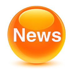 News glassy orange round button