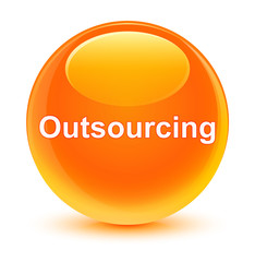 Outsourcing glassy orange round button