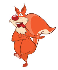 Illustration of a Cute Squirrel. Cartoon Character