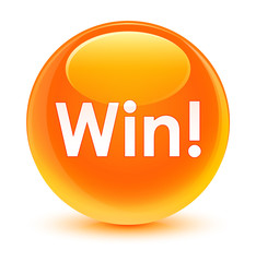 Win glassy orange round button