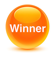 Winner glassy orange round button