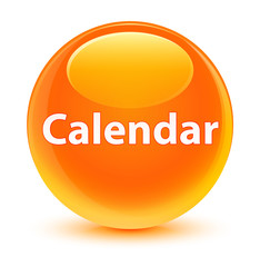 Calendar glassy orange round button