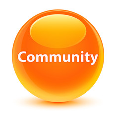 Community glassy orange round button