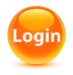Login glassy orange round button