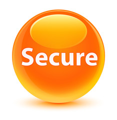 Secure glassy orange round button