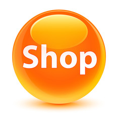 Shop glassy orange round button