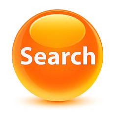 Search glassy orange round button