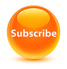 Subscribe glassy orange round button