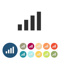 Button-Set bunt flach - Balkendiagramm