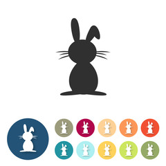 Button-Set bunt flach - Osterhase Cartoon