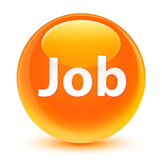 Job glassy orange round button