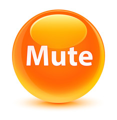 Mute glassy orange round button