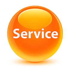 Service glassy orange round button