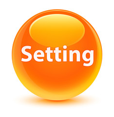 Setting glassy orange round button
