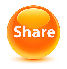 Share glassy orange round button