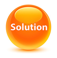 Solution glassy orange round button