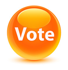 Vote glassy orange round button