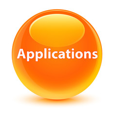 Applications glassy orange round button