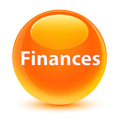 Finances glassy orange round button