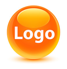 Logo glassy orange round button