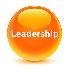Leadership glassy orange round button